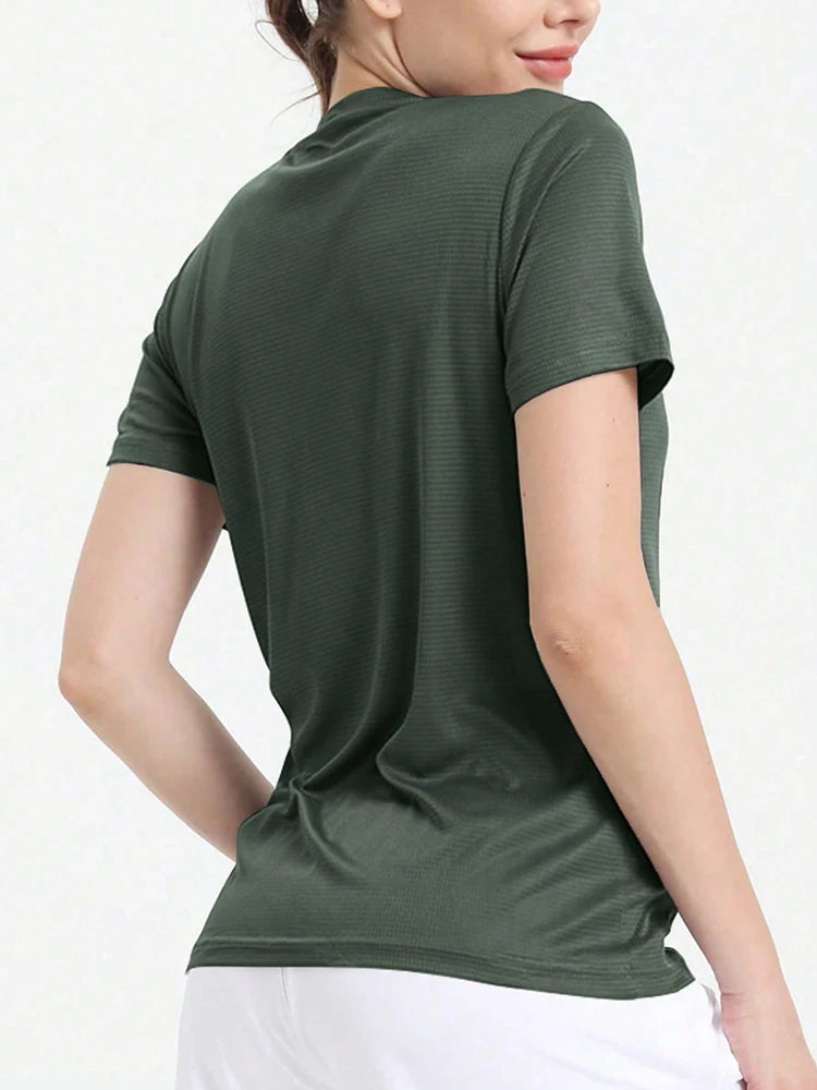 Camiseta Fitness Feminina Ultralight de Secagem Rápida – Leve, Respirável e Confortável para Treinos e Corridas