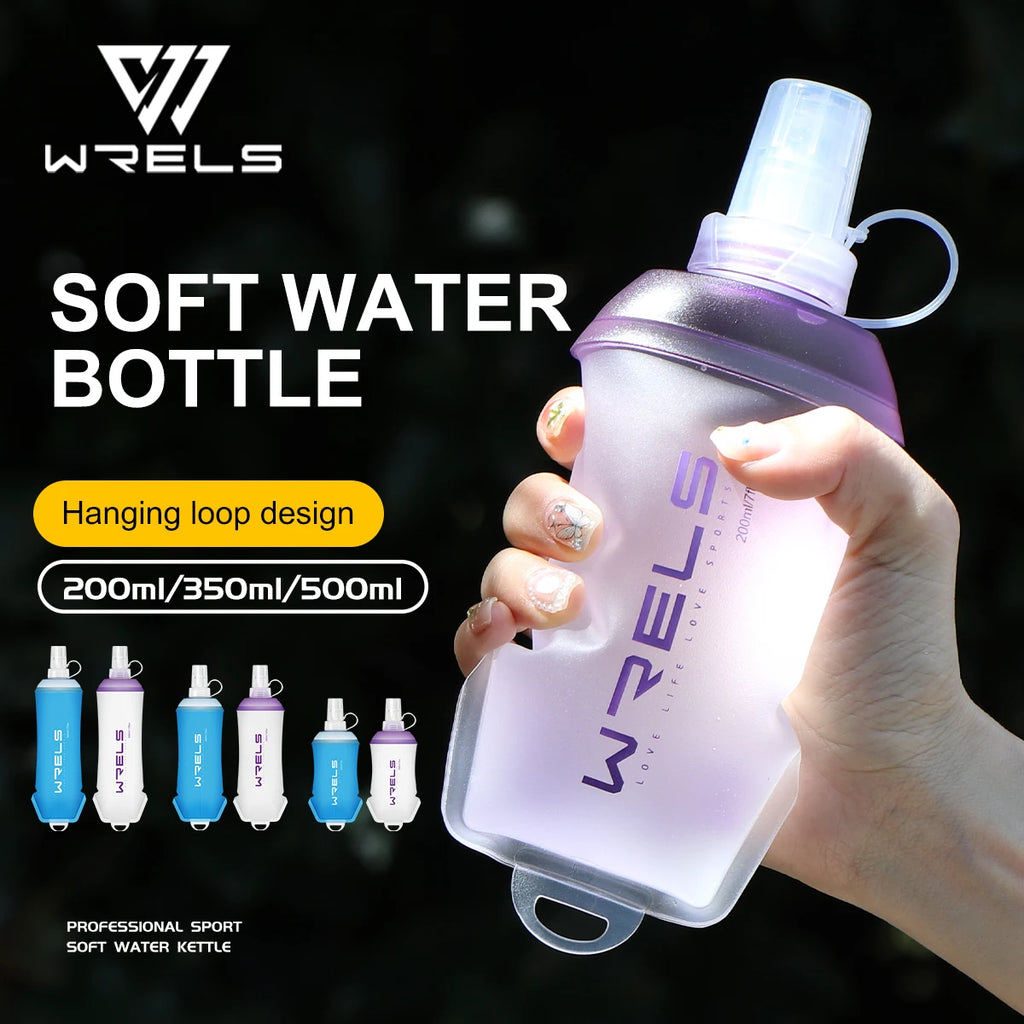 Garrafa Flexível Esportiva WRELS BPA Free – Dobrável, Leve e Ideal para Atividades ao Ar Livre