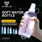 Garrafa Flexível Esportiva WRELS BPA Free – Dobrável, Leve e Ideal para Atividades ao Ar Livre