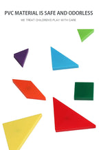 Livro Quebra‑Cabeça Tangram Magnético em Madeira – Brinquedo Educativo Montessori Portátil