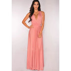 Vestido Longo Feminino Multiuso com Decote V – Elegância Boho para Todas as Ocasiões