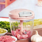 Mini Processador Manual com Cordão 500ml ou 900ml – Pica, Tritura e Facilita sua Rotina na Cozinha