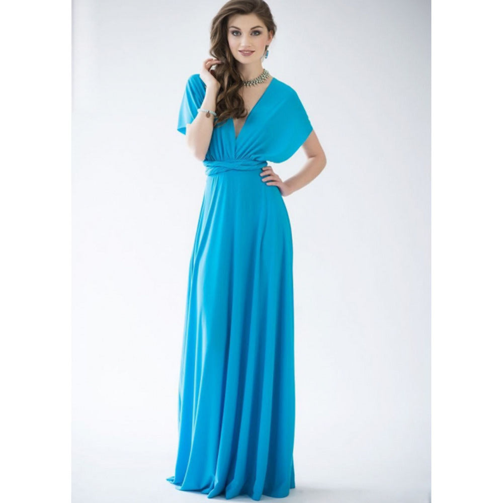 Vestido Longo Feminino Multiway Boho – Modelo Versátil com Amarrações e Caimento Elegante