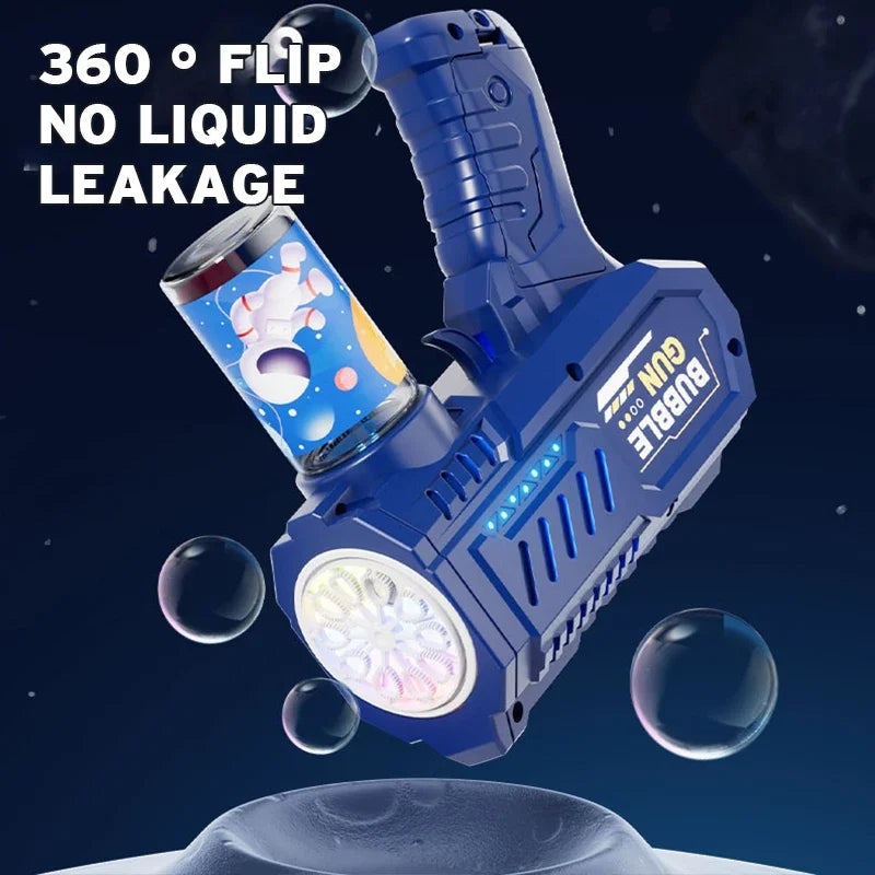Lançador Automático de Bolhas com Foguete – Máquina de Bolhas Infantil Recarregável