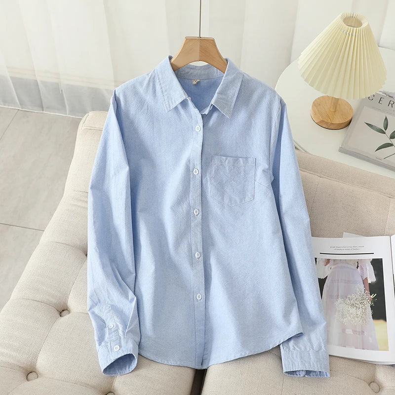 Camisa Feminina Casual em Algodão Oxford – Clássica, Confortável e Atemporal