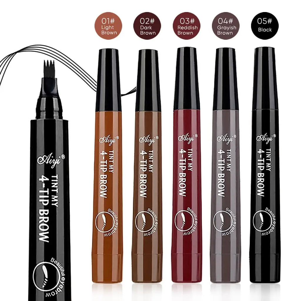Lápis de Sobrancelha 4 Pontas à Prova d’Água – Efeito Natural Fio a Fio