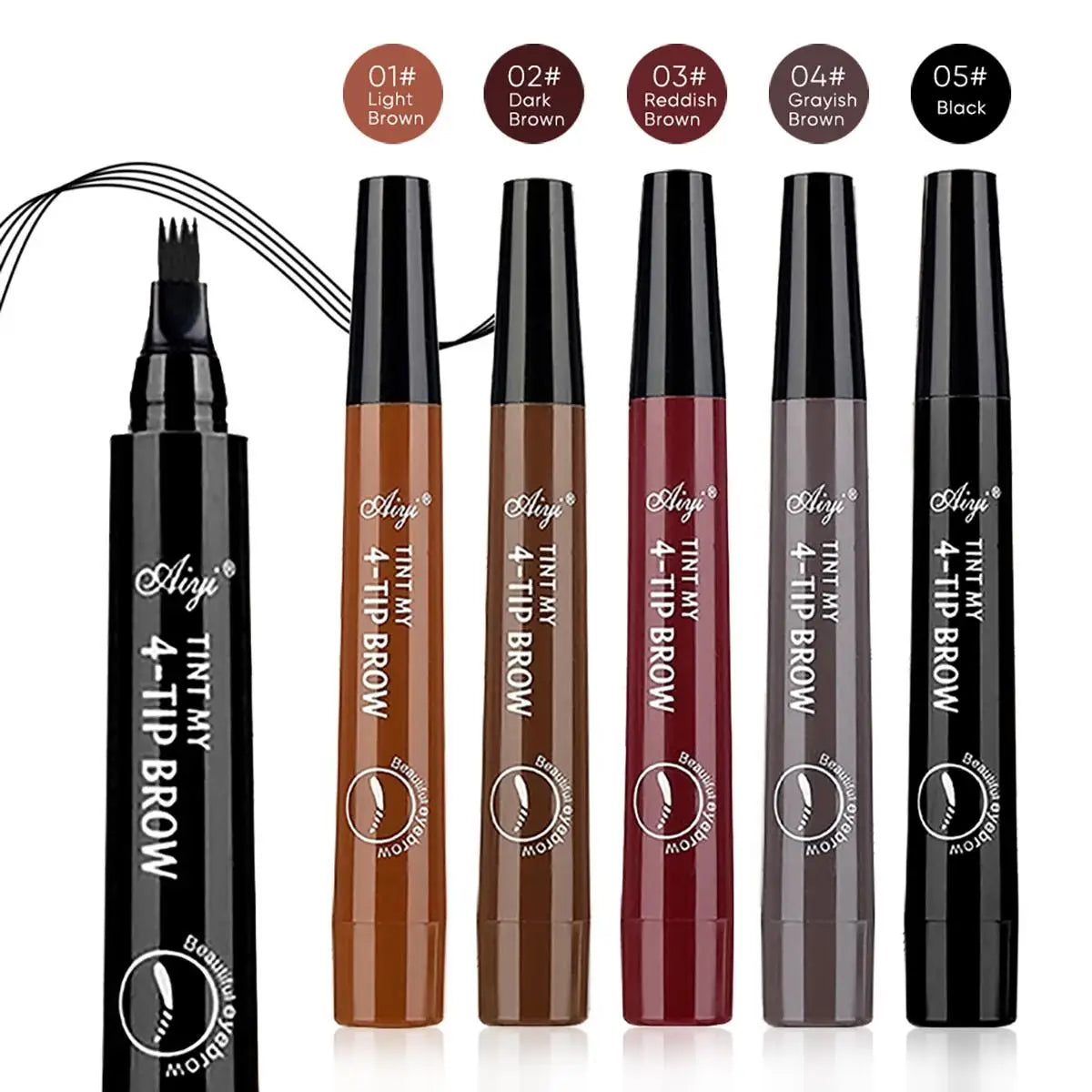 Lápis de Sobrancelha 4 Pontas à Prova d’Água – Efeito Natural Fio a Fio